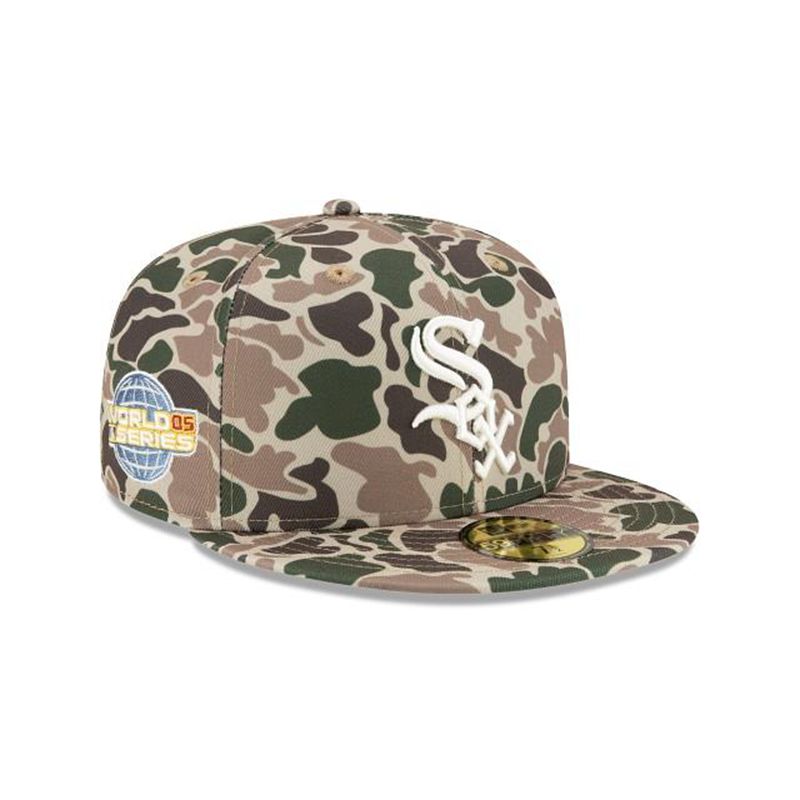 MLB Chicago White Sox Duck Camo 59Fifty Fitted (OTN2275) - Green New Era Caps